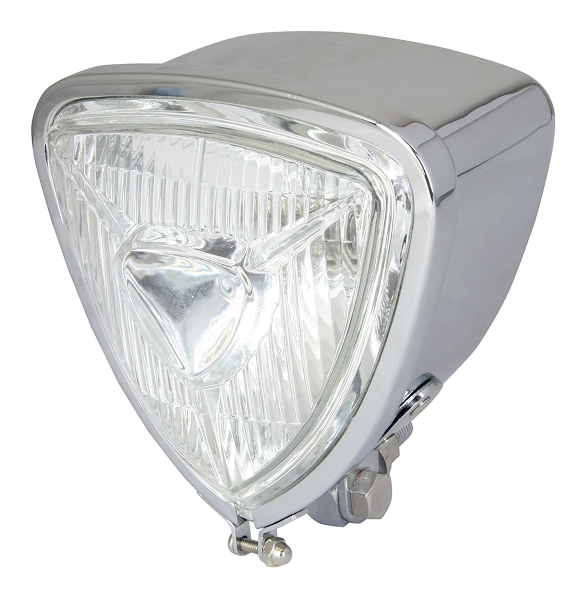 Universal Chrome Triangle Headlight H6 35/35W Centre Dip Custom Fit
