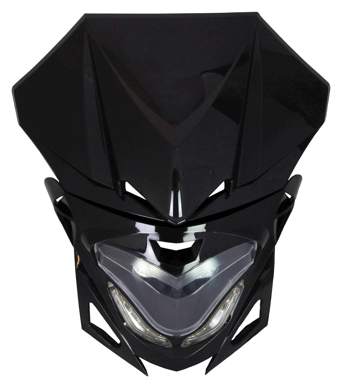 Universal Transformer Fairing Motorcycle Headlight Black 12V 20W