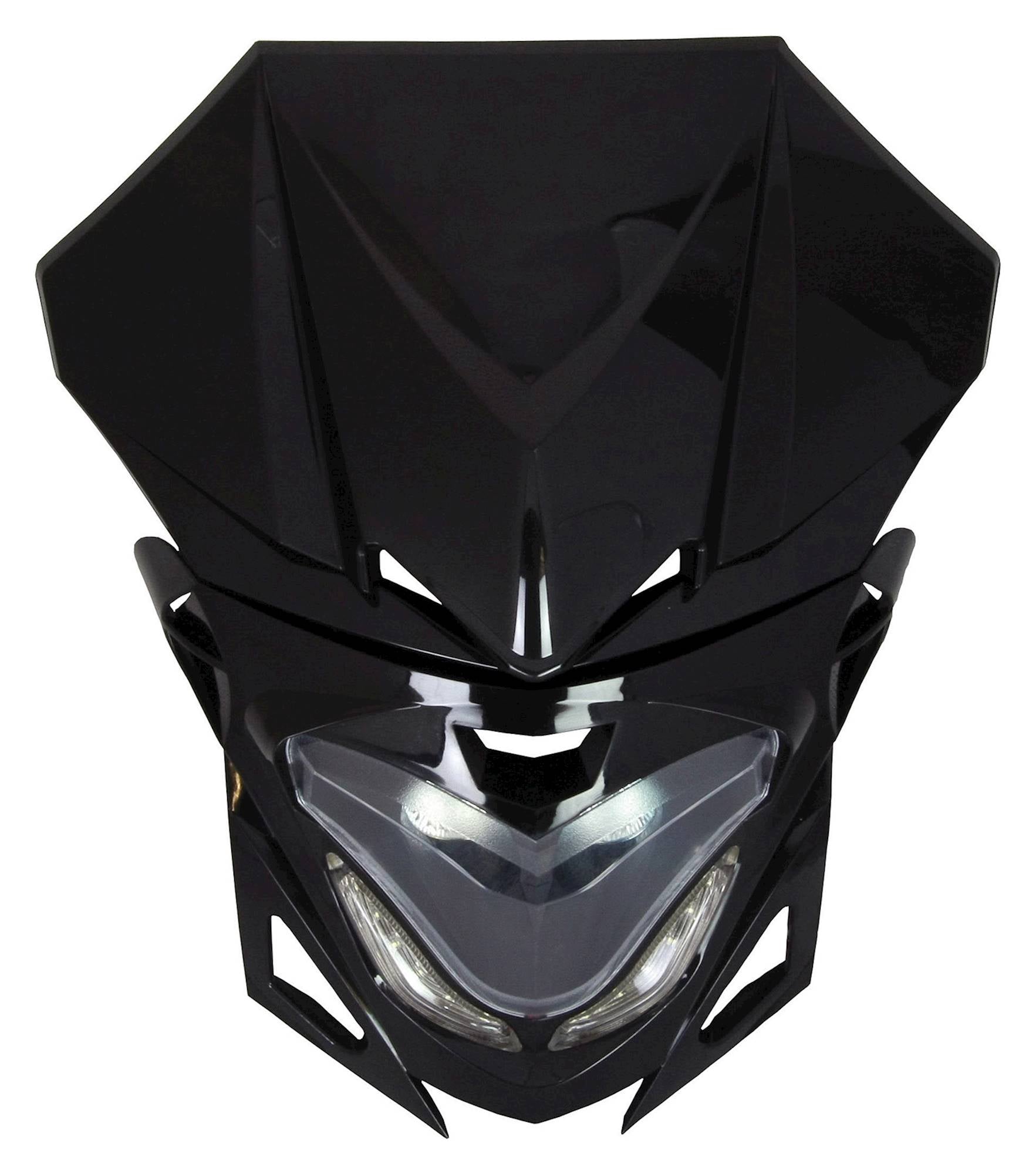 Universal Transformer Fairing Motorcycle Headlight Black 12V 20W