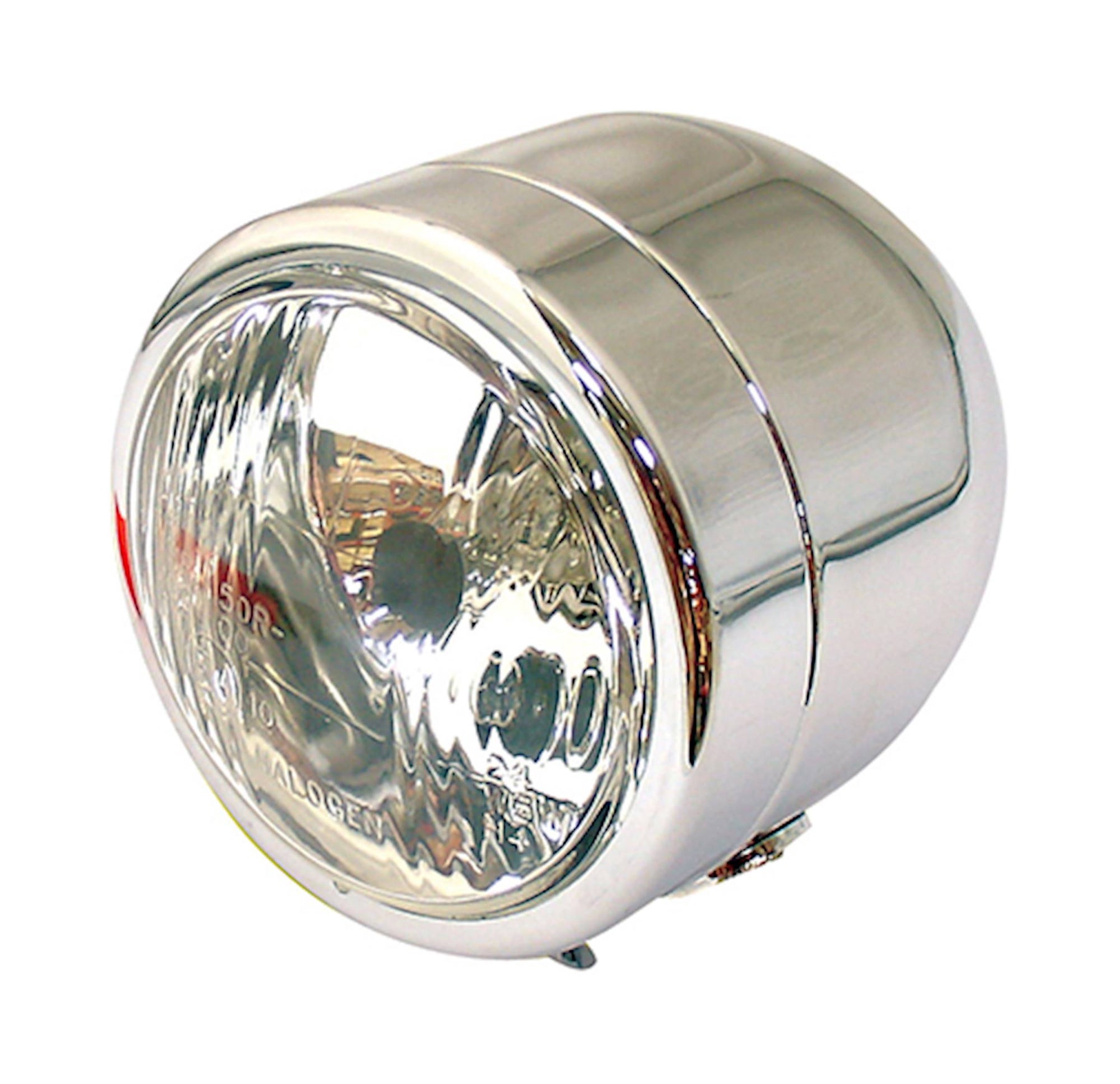 Universal Dominator Round Motorcycle Headlight Chrome Bottom Mount E Marked