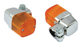 Bike It Square Clamp Type Motorcycle Indicators Chrome Amber Lens