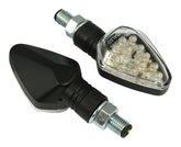 Bike It Long Stem LED Diamond Motorcycle Indicators Black Clear Lens