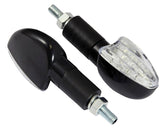 Bike It Long Stem LED Spear Motorcycle Indicators Black Clear Lens
