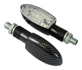 Bike It LED Orb Motorcycle Indicators Carbon Effect Clear Lens