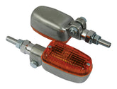 Bike It Adjustable Stem Motorcycle Indicators Alloy Amber Lens - Beedspeed