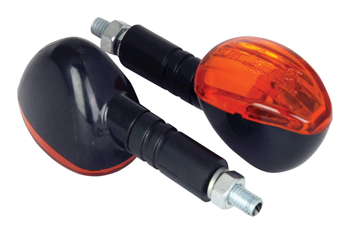 Bike It Midi Axe Motorcycle Indicators Black Amber Lens - Beedspeed