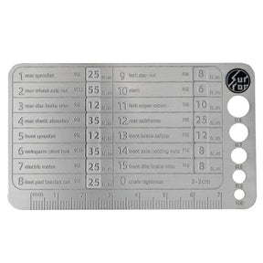 Sur-Ron Light Bee X Torque Card and Bolt Size Gauge