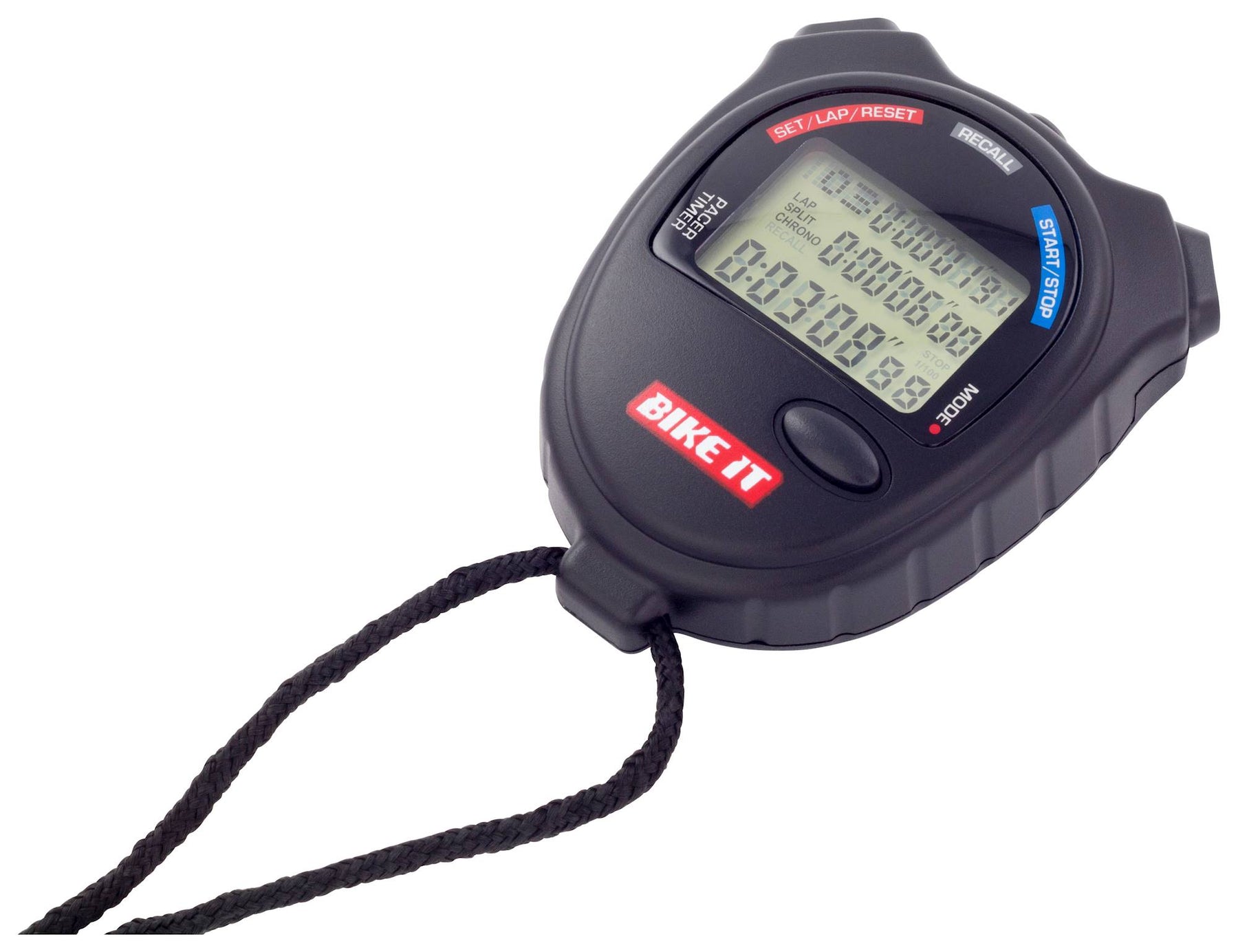 Bike It Digital LCD Motorcycle Stopwatch 60 Lap 10 Hour Timing - Beedspeed