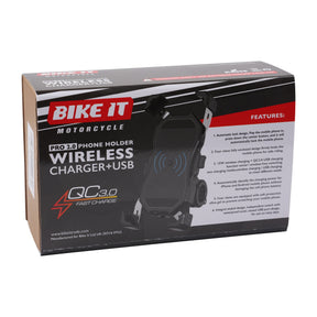 Bike It Pro2 Wireless Phone Charger Cradle with USB