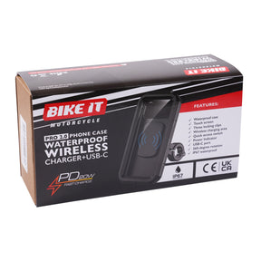 Bike It Pro2 Wireless Phone Charger Waterproof with USB-C