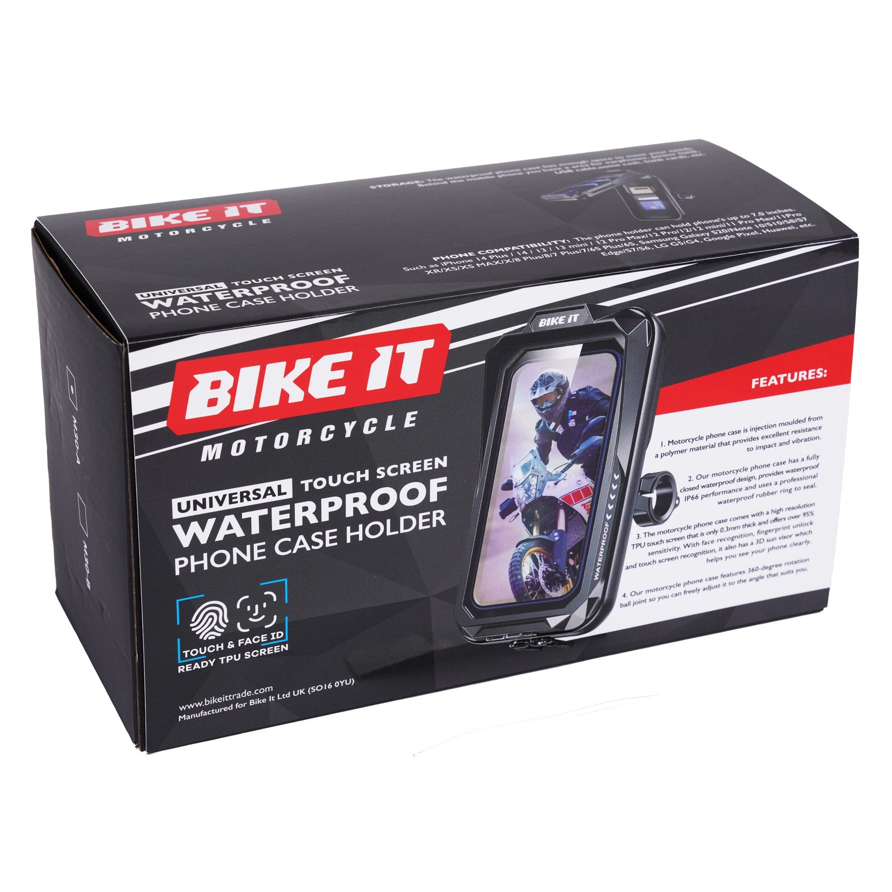 Bike It Universal Touch Screen Waterproof Phone Case Holder