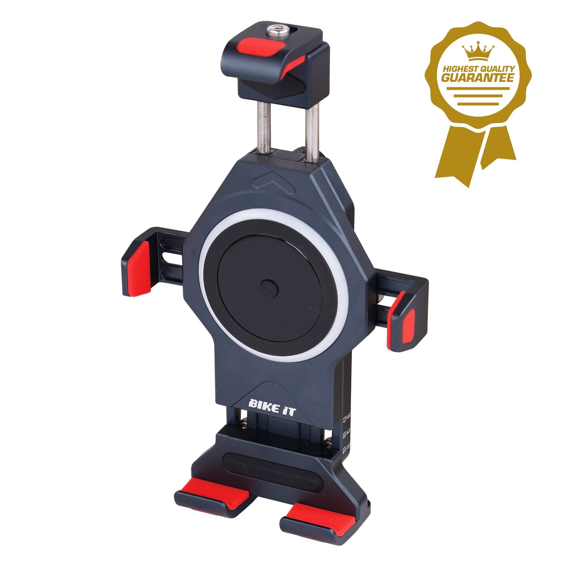 Bike It High Grade Phone Holder 15W QI Wireless Waterproof Charger + Vibration Dampers