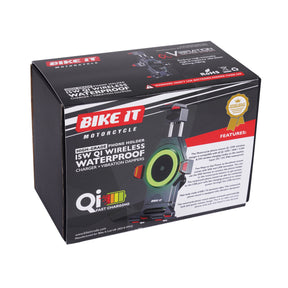 Bike It High Grade Phone Holder 15W QI Wireless Waterproof Charger + Vibration Dampers