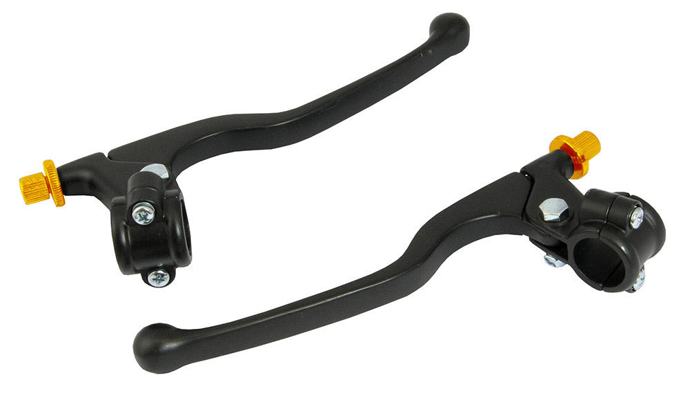 Bike It Universal Long Motorcycle Lever Assembly Pair Black