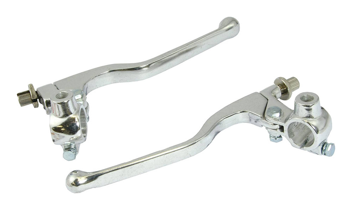 Bike It Lever Assembly Long Chrome Pair With Mirror Boss Universal
