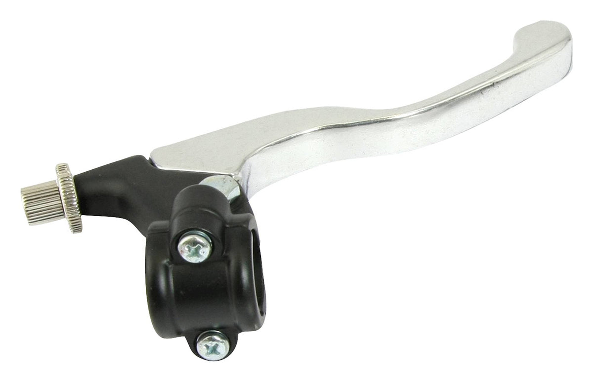 Bike It Universal Short Chrome Motorcycle Brake Lever Black Perch