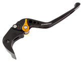 BikeTek Adjustable CNC Brake Lever Long  - Black / Gold Adjuster - #B80