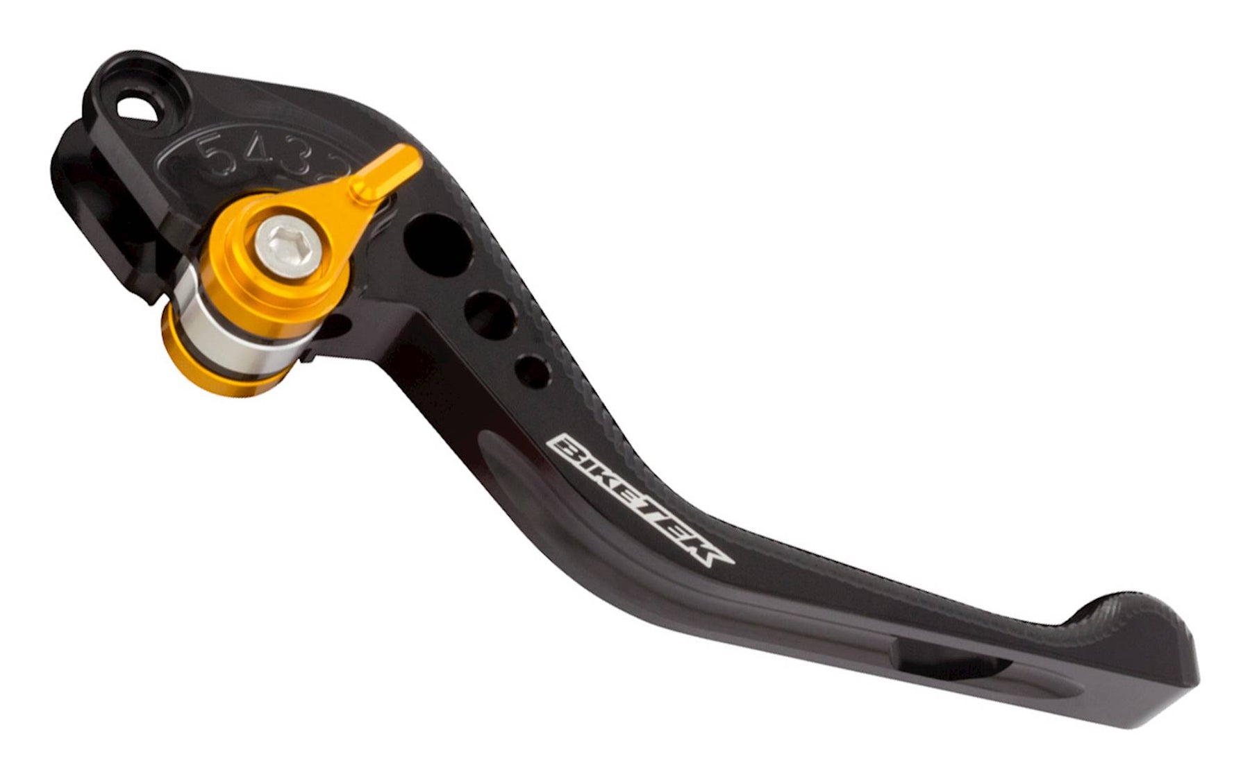 BikeTek Adjustable CNC Brake Lever Short  - Black / Gold Adjuster - #B76S