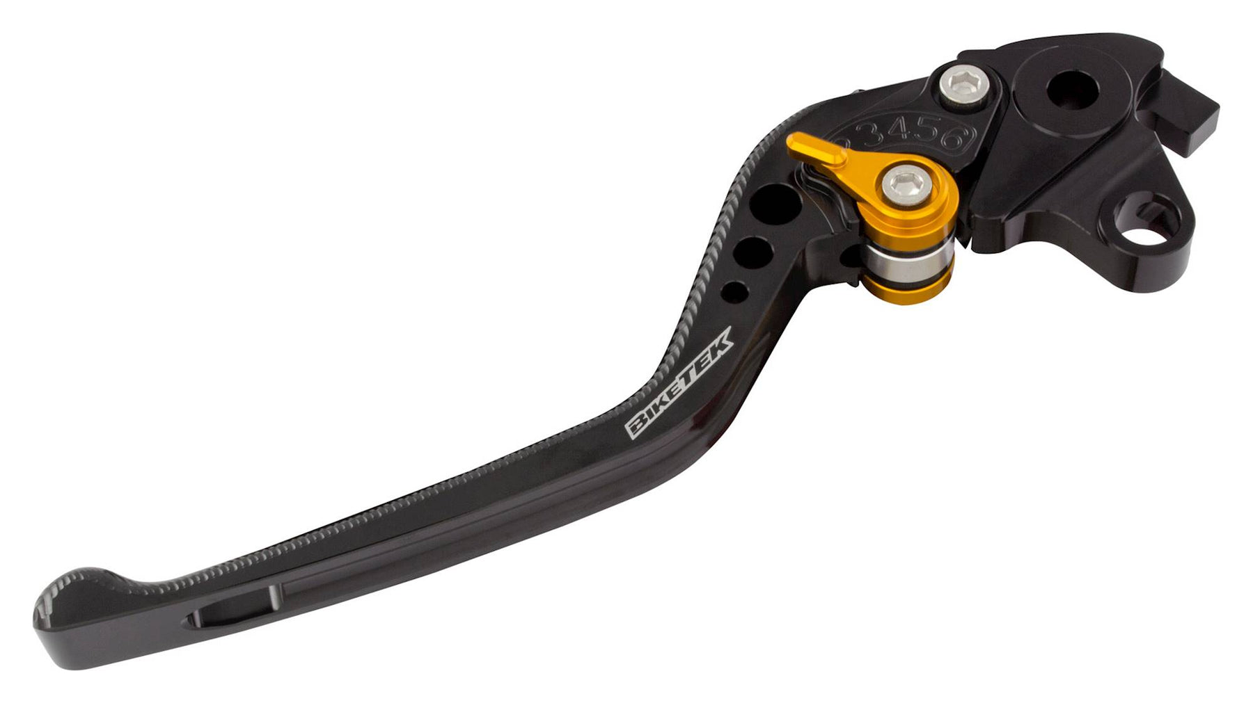 BikeTek Adjustable CNC Clutch Lever Long  - Black / Gold Adjuster - #C57