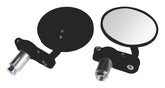 Bike It Black Phoenix Bar End Motorcycle Mirrors Pair Road MX