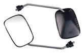 Bike It Black Square Universal Motorcycle Mirrors Pair Replacement #U64531