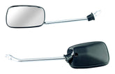 Bike It Black Square Universal Motorcycle Mirrors Pair Replacement #U64532