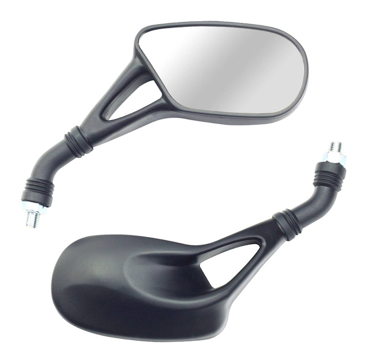 Bike It Aero Universal Black Motorcycle Mirrors Pair 10mm Thread Road