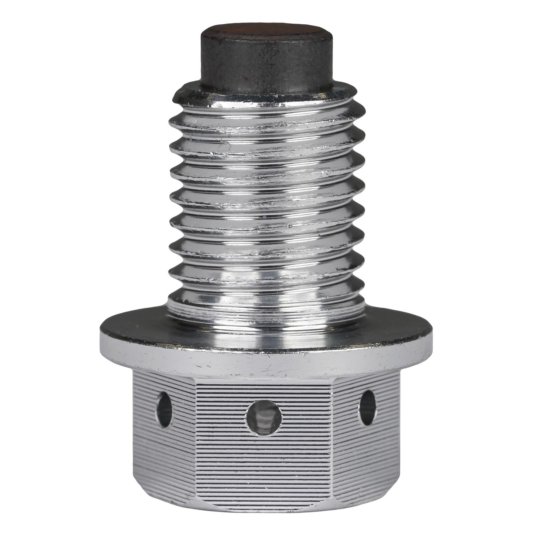 Bike It Magnetic Oil Cleaning Sump Bolt - M10 x 1.25 Pitch (Silver)