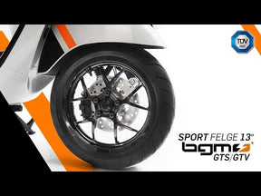Vespa GTS, Super, GTV, Sei Giorni, GT 60, GT 125-300cc BGM Pro Sport Wheel Rim Black Shiny 300 x 13inch