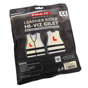 Bike It Reflective Gilet With Printed L-Plates Fluoro Yellow