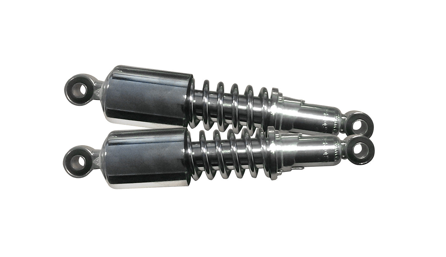 Bike It 270mm Eye-to-Eye Chrome Twin Shock Absorbers Universal Pair