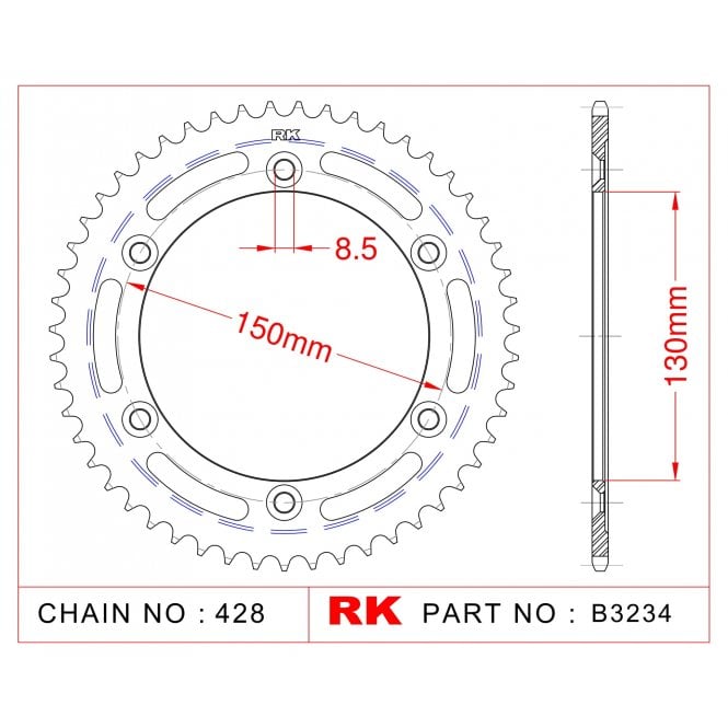 Sprocket Rear RK-B3234-51 JTR1249
