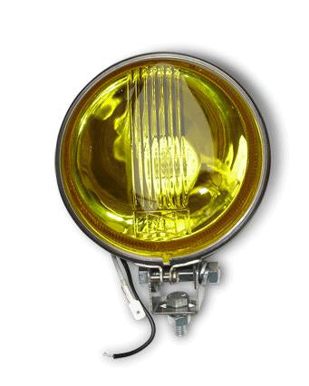 Vespa Lambretta Scooter Yellow Spot Light Lamp Flat Backed Stainless Steel 110mm 12V 55W