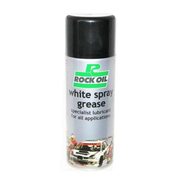 Rock Oil White Spray Grease 400ml - Motorcycle Scooter Jetski