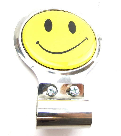 Vespa Lambretta Smiley Face Bar Badge Plaque - Stainless Steel