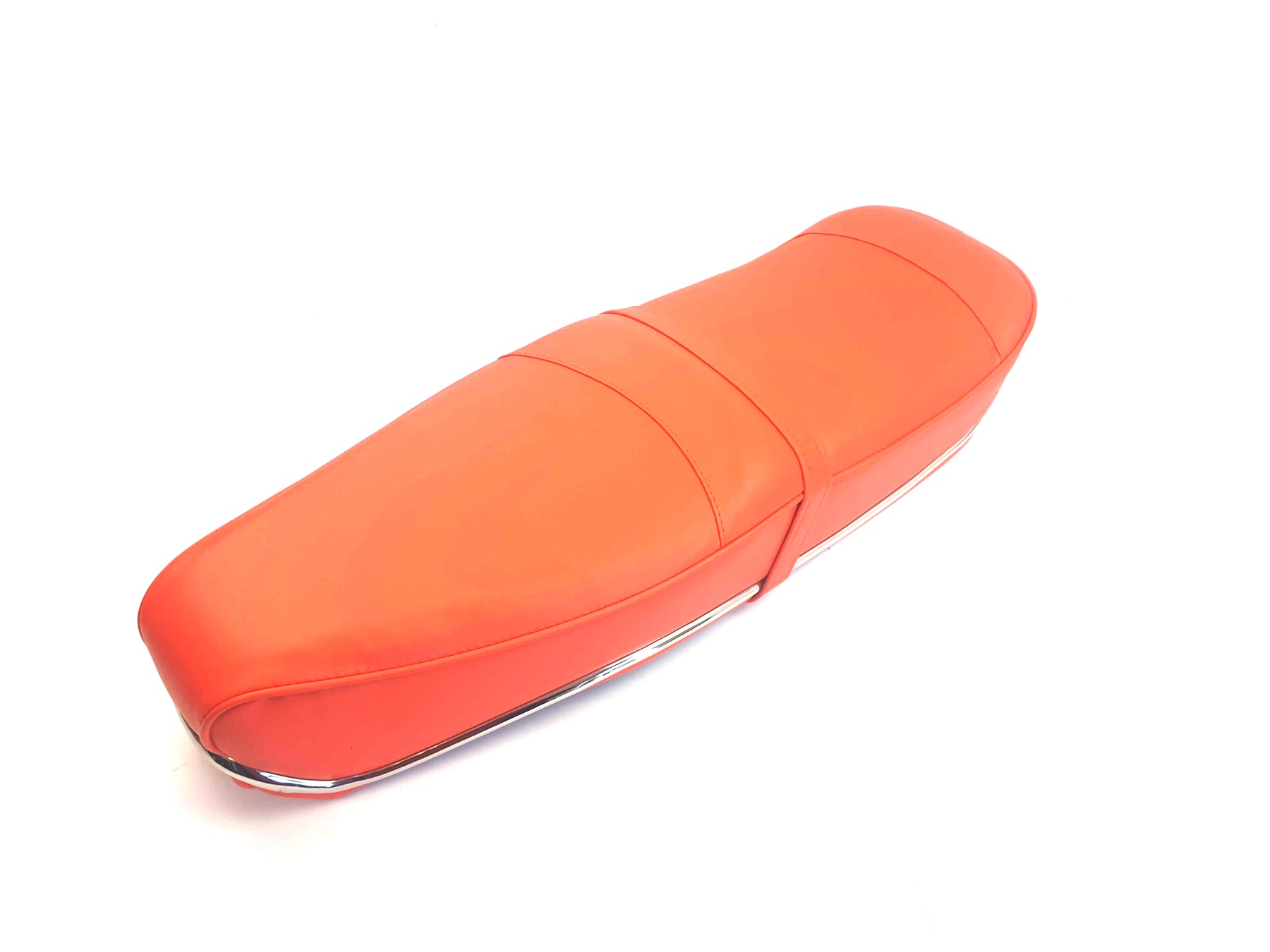 Lambretta Series 1 2 3 Li GP SX TV Pegasus Style Seat - Orange with Stainless Steel Trim