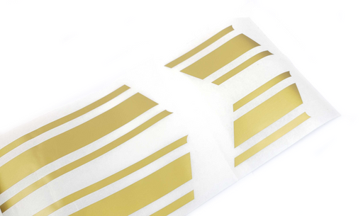Universal Panel Sticker Straight Stripes Pair 630x110mm Gold