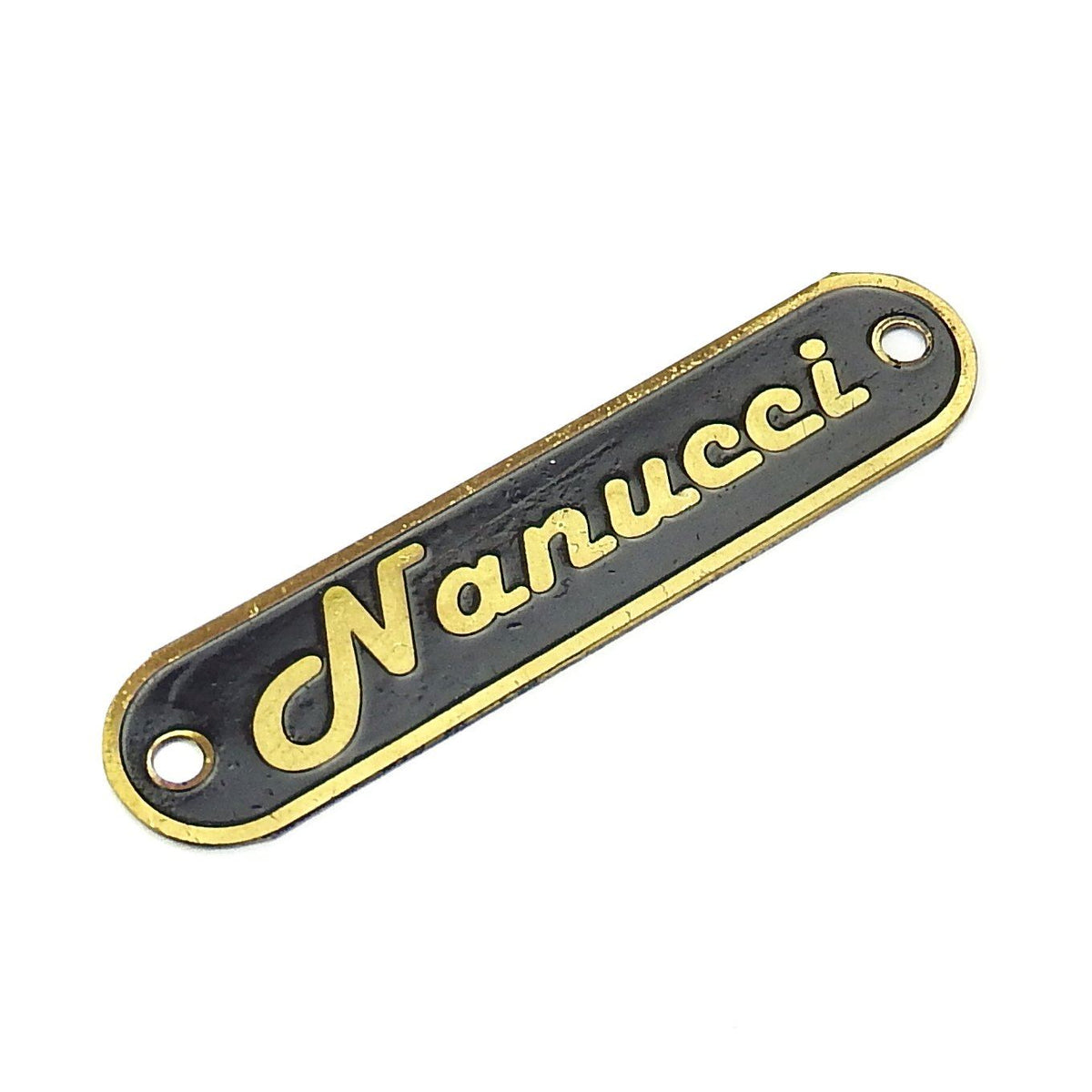 Lambretta Nanucci Seat Badge Plaque Black Gold