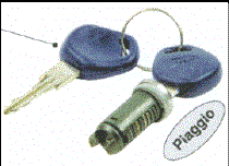 Electrical - Two Keys + Ignition cylinder Piaggio - 12 179 0010