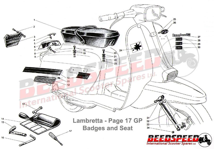 Lambretta - Rear Frame Grill - GP - Plastic