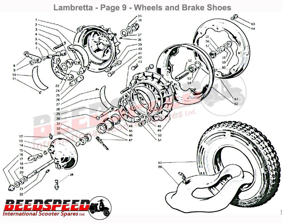 Lambretta - Rear Hub Lock Washer Kit Series 1 / 2 and Indian GP