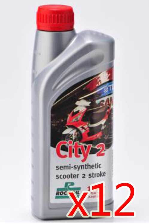 Oil - Rock Oil - 2Stroke City2 Semi Synthetic - 1 Litre - Box/12 Pack