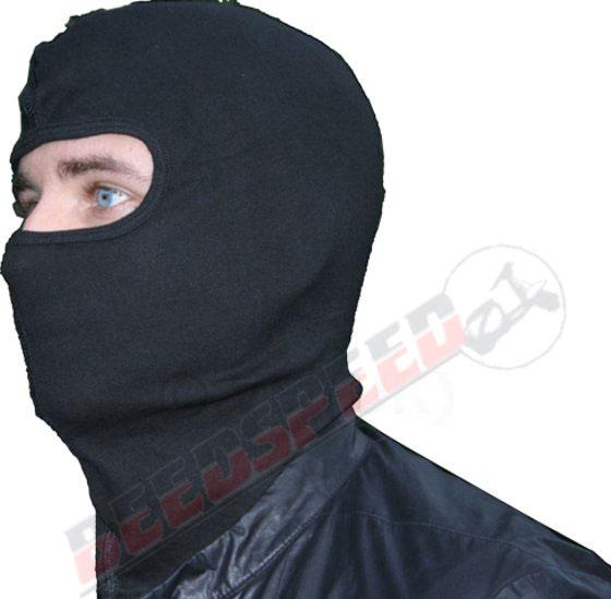 Balaclava - Black Cotton - One Size - Made in UK - Black