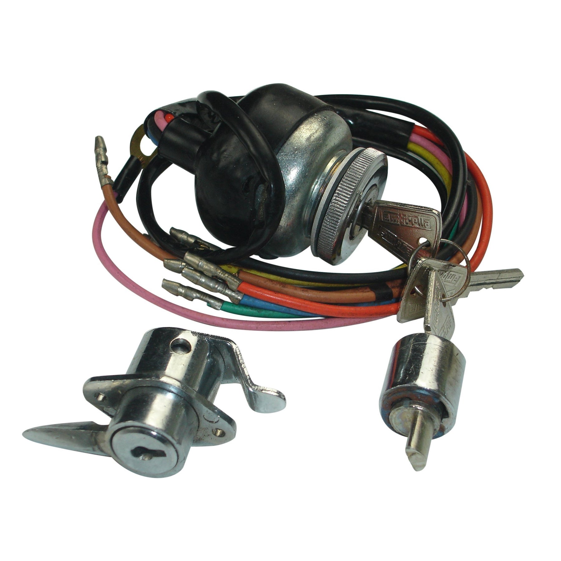 Lambretta Series 3 Li SX TV DC Battery Ignition Switch/Tool Box/Steering Lock Set