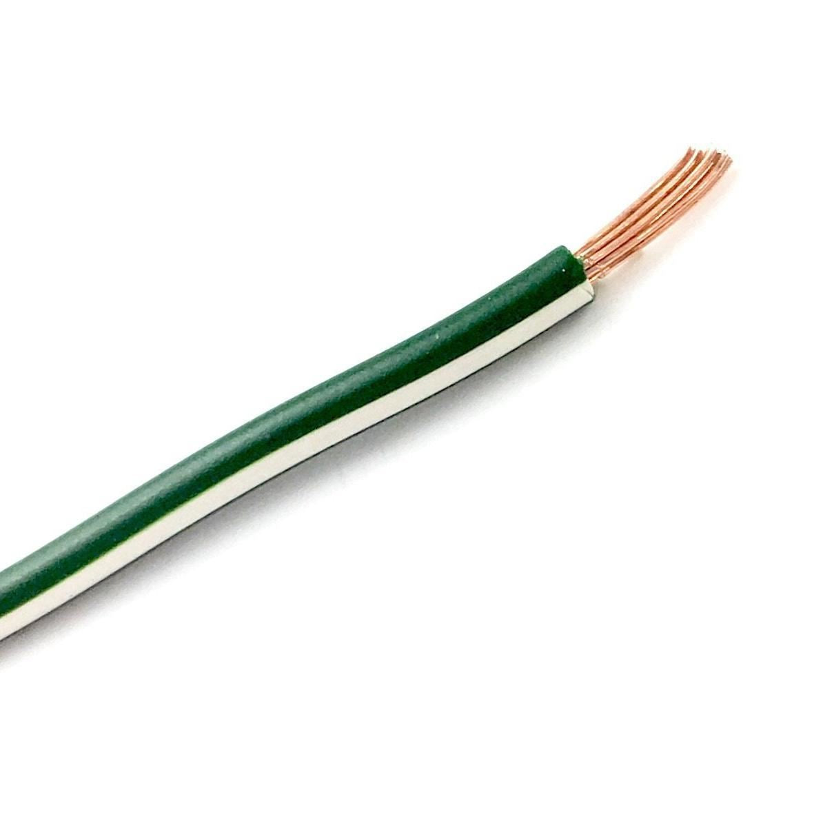 Automotive Wiring/Wire Cable Green/White Per Meter