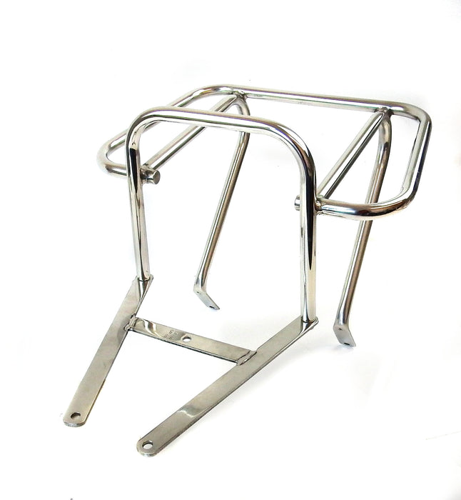 Vespa PX PE T5 Classic Rear Top Box Flat Carrier - Polished Stainless Steel