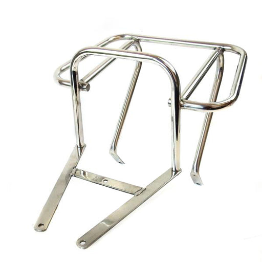 Vespa T5 Mk1 Rear Top Box Flat Carrier - Polished Stainless Steel