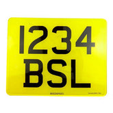 Vespa Lambretta Motorcycle Scooter 9 x 7 inch Numberplate - Yellow And Black