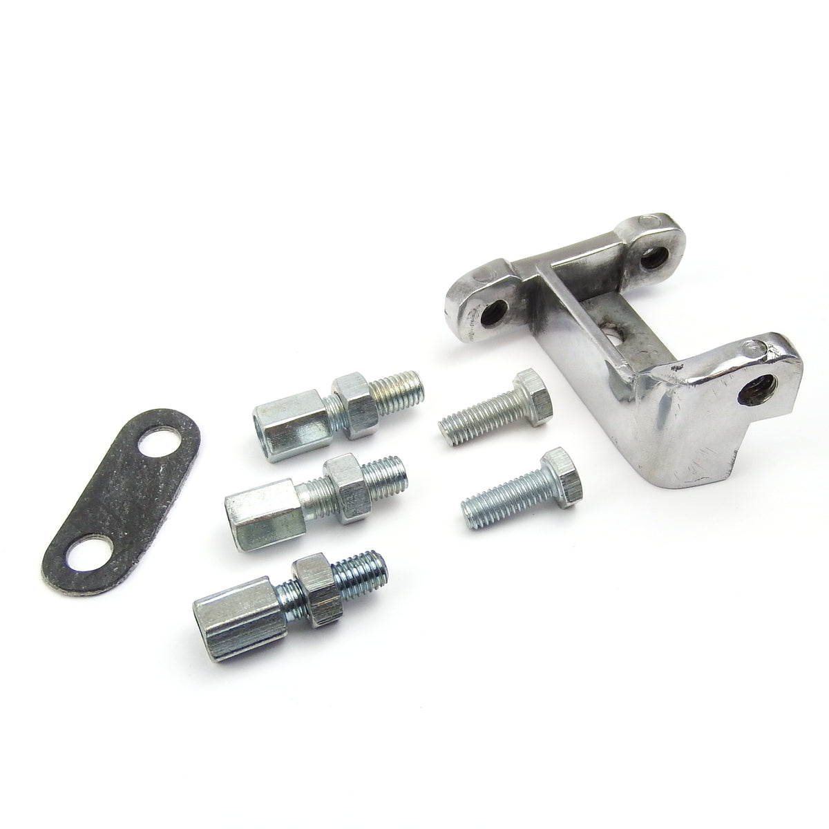 Lambretta - Cable - Adjuster Block - Kit - Polished with Adjusters and Fixings
