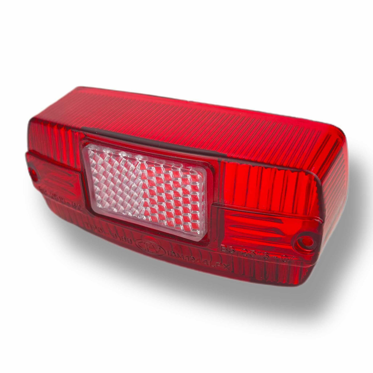 Lambretta Series 3 Li SX Rear Light Lens - Red with Clear Reflector
